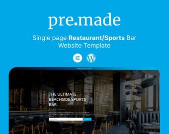 Responsive Sports Bar & Restaurant Landing Page Template | Elementor Pro Template, WordPress Landing Page, Customizable Single-Page Website