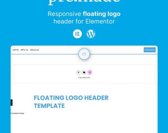 Floating Logo Header Template for Elementor Pro | One-click Upload