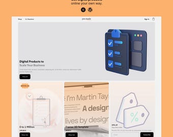 Digital Products E-commerce Website Template | WooCommerce & Elementor Pro Template, Sell Digital Products Online, Online Shop Design