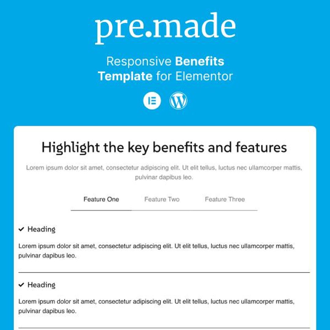 Responsive Tabs Section Template for Elementor | One-click Upload - Etsy