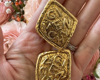 Pendientes vintage con logo de Givenchy, años 80