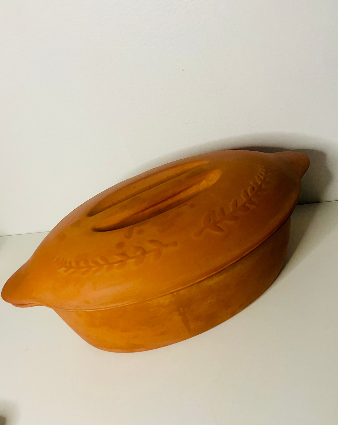 Vintage Terra Cotta Tortilla Warmer W/lid & Chip Serving Plate Etsy