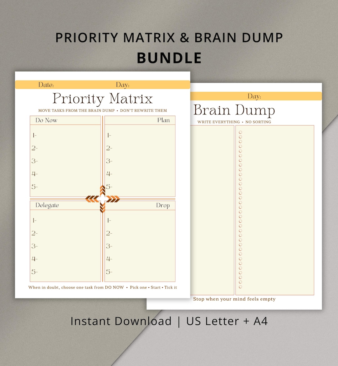 Brain Dump and Priority Matrix Workflow, Task Breakdown System for ADHD ...