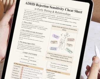 ADHD Rejection Sensitivity Cheat Sheet, RSD Emotional Regulation Printable, Nervous System Guide