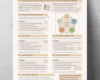 ADHD Doom Pile Reset Hacks Cheat Sheet, Organization Printable PDF