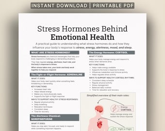 Guia Rápido sobre Hormônios do Estresse: Cortisol, Adrenalina, Norepinefrina, Resposta ao Estresse e Funções do Corpo, Material de Apoio para Terapia (PDF)