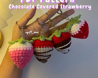 Chocolate Covered Strawberry Crochet Pattern: 4in1 Amigurumi (PDF Download)