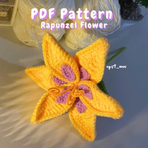 Rapunzel Sundrop Flower Crochet Pattern (PDF Download) - Amigurumi Tangled Magic Flower Rapunzel