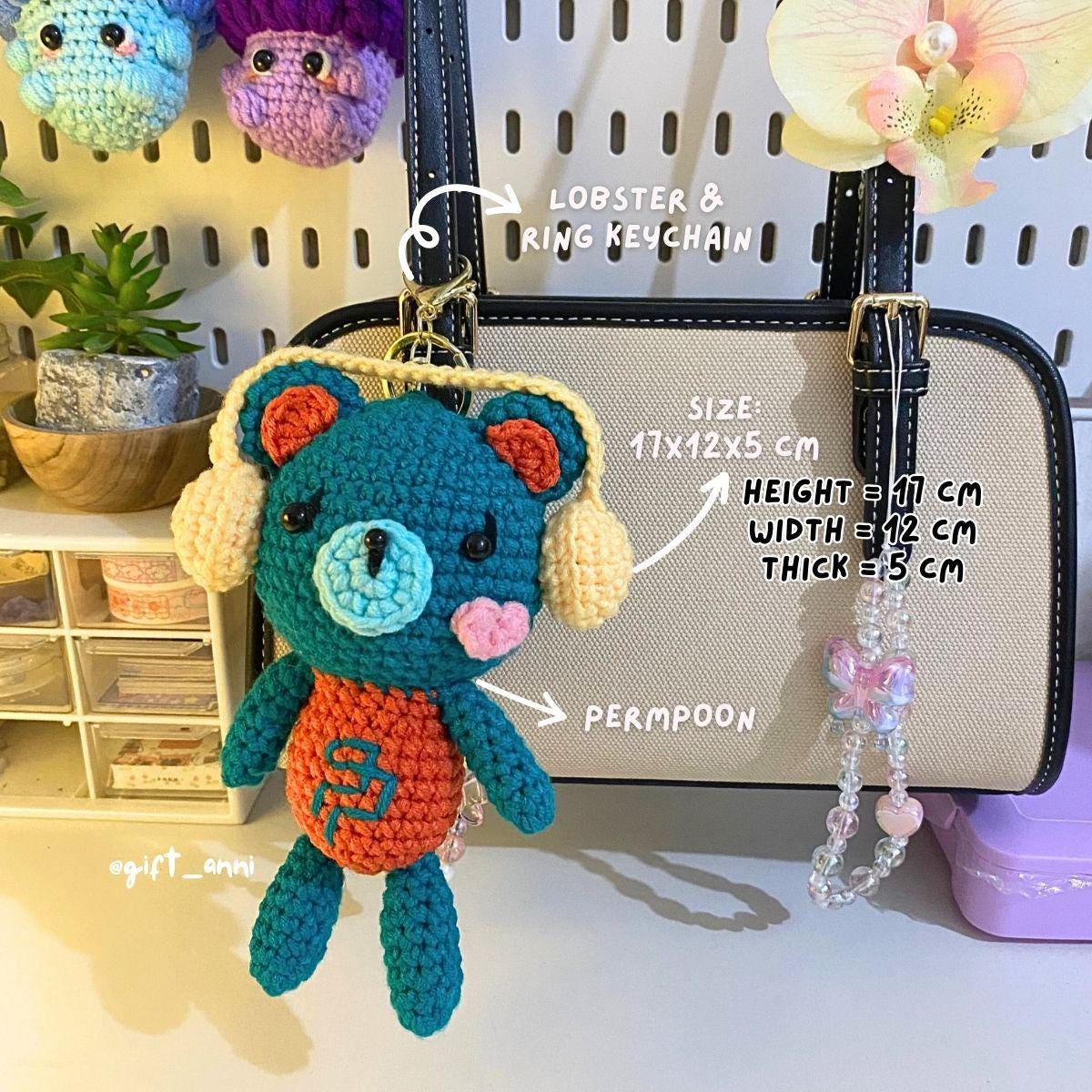 Permpoon GMM Mascot Keychain: Crochet Handmade GMMTV Amigurumi