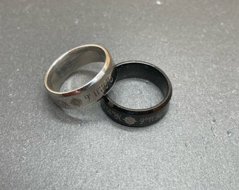 breiter, angeschrägter Ring | Edelstahl | personalisierte Gravur | Schmuck Frau Mann | unisex | Geschenk Valentinstag Geburtstag | Partner