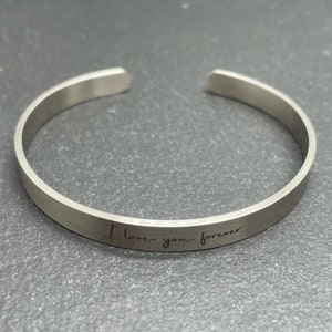 Bangle stainless steel with engraving 6-8-12mm customizable Gift Friendship Bracelet Partner bracelet bracelet women image 1