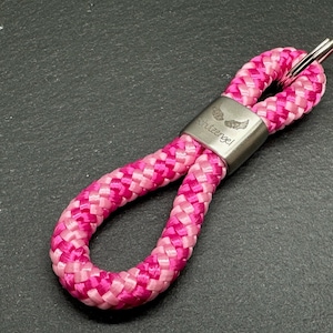Zeiltouw sleutelhanger | Beschermengel | lusvorm | gepersonaliseerde gravure | Mannen | Vrouwen | Huissleutel | Autosleutels