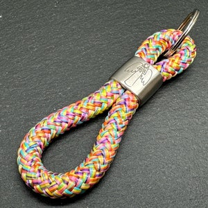 Porte-clés en corde à voile | 10 anges gardiens | forme de boucle | gravure personnalisée | Hommes | Femmes | clé de la maison | Clés de voiture