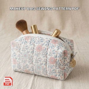 Gesteppte Schminktasche Schnittmuster | Kosmetiktäschchen PDF Tutorial (Anfängerfreundlich)
