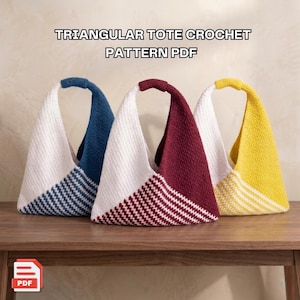 Triangular Tote Crochet Pattern | PDF Tutorial | DIY Geometric Bag | Project Tote Digital Download