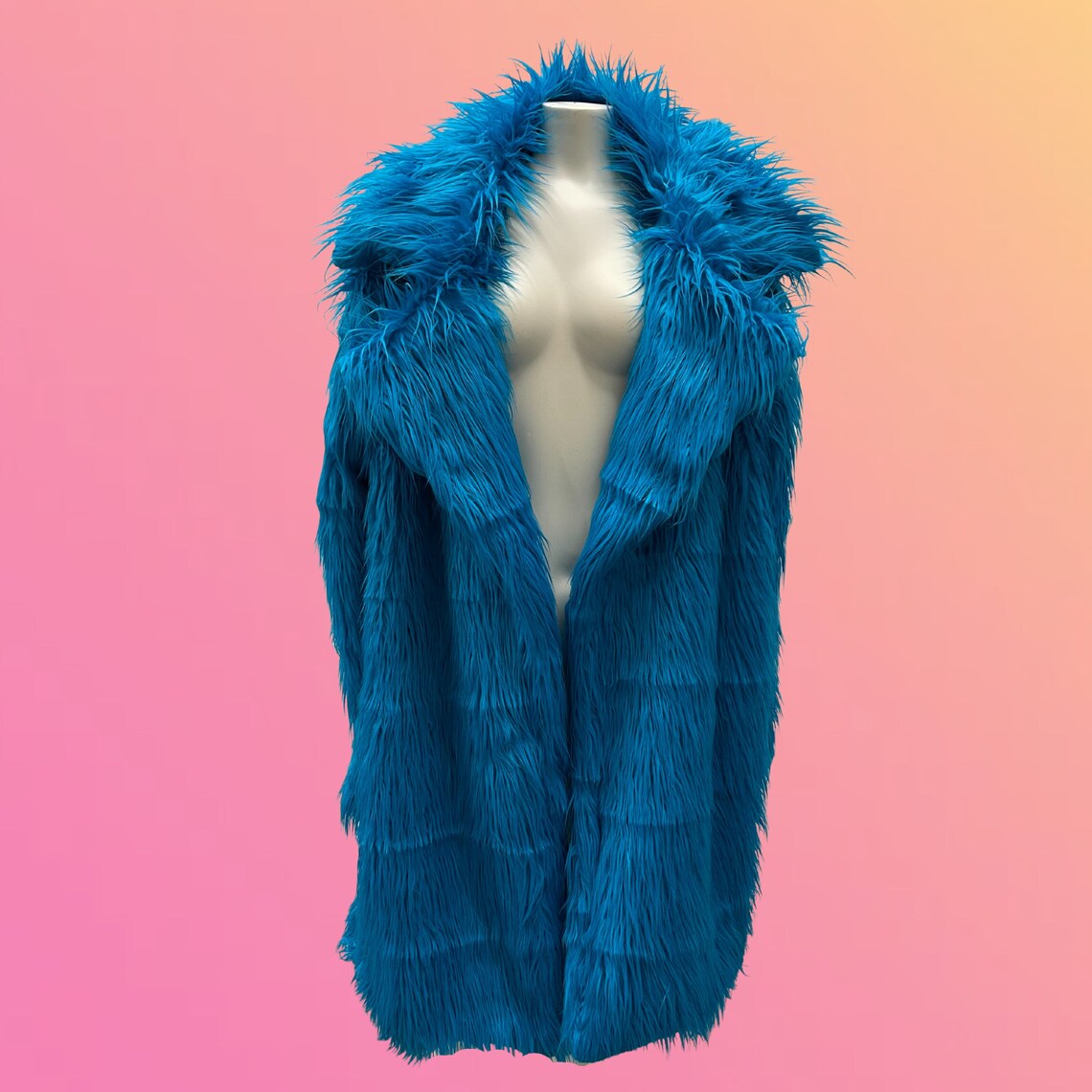 Fur Coat Neon Faux Fur Jacket Long Fur Coat Bright Fur Etsy