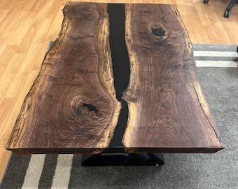 Custom Epoxy Table/Live Edge Table/River Table/Slab Table/Walnut Table custom woodworking custom furniture table modern