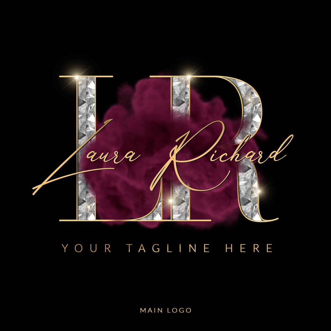 Silver Gold Logo, Glitter Sparkle Logo, Makeup Artist Logo, Boutique