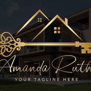 Premade Realtor Logo Design | Premade Logo Design | Real estate Logo | Gold Real Estate Logo | Signature Logo | Luxury logo | house key logo