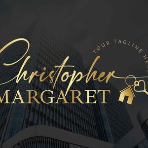 Premade Realtor Logo Design | Premade Logo Design | Real estate Logo | Gold Real Estate Logo | Signature Logo | Luxury logo | house key logo