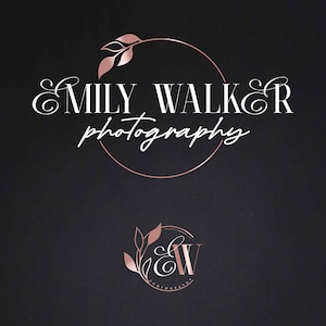 Premade Signature Logo Rose gold Logo Signature Photography Logo Stamp logo Blogger Logo Calligraphy Handwritten Logo Realtor Initials