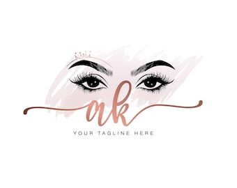 Premade Lash logo, Beauty Logo Design, Cosmetics Logo, Eyelash Makeup Artist, Beauty logo