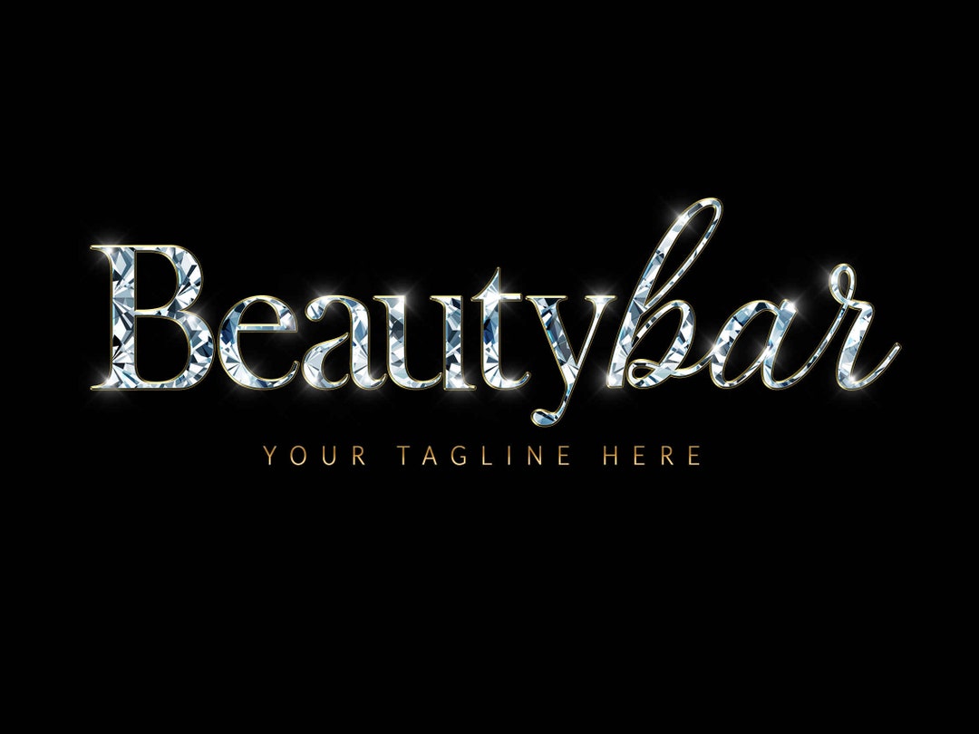 Silver & Gold Glitter Sparkle Logo, Makeup Artist Logo, Beauty Logo