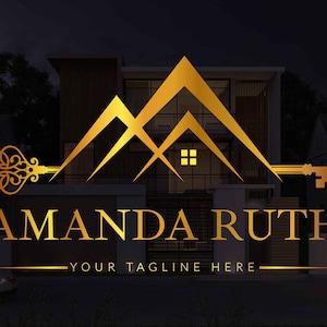 Premade Realtor Logo Design | Premade Logo Design | Real estate Logo | Gold Real Estate Logo | Signature Logo | Luxury logo | house key logo