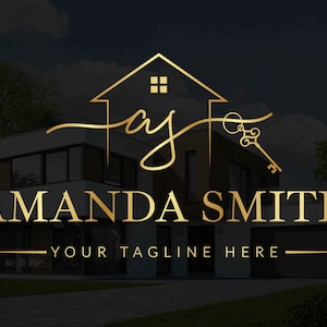 Premade Realtor Logo Design | Premade Logo Design | Real estate Logo | Gold Real Estate Logo | Signature Logo | Luxury logo | house key logo