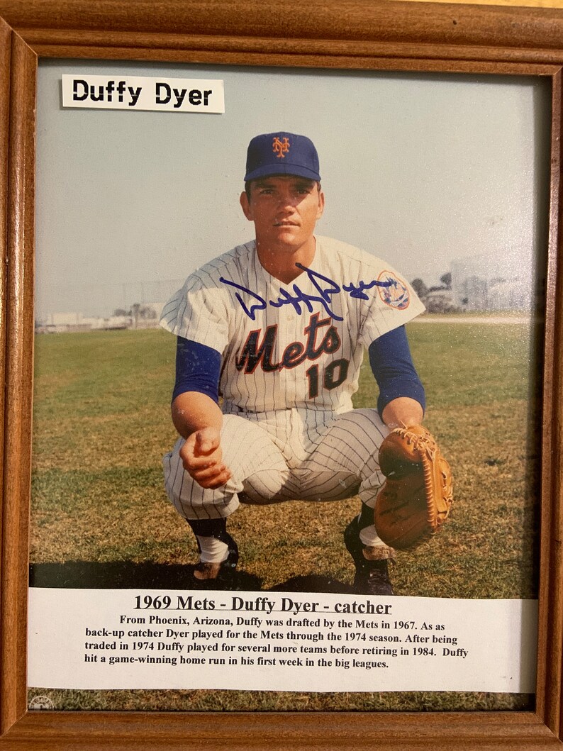 Duffy Dyer 1969 Mets Signed Custom Made 8 by 10 Photo in Frame - Etsy