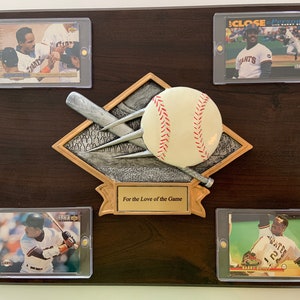 Barry Bonds Collection, Quality 12 by 15 plaque with 3D center insert, Real Upper Deck, Stadium Club cards not replica cards. 1993, 94
