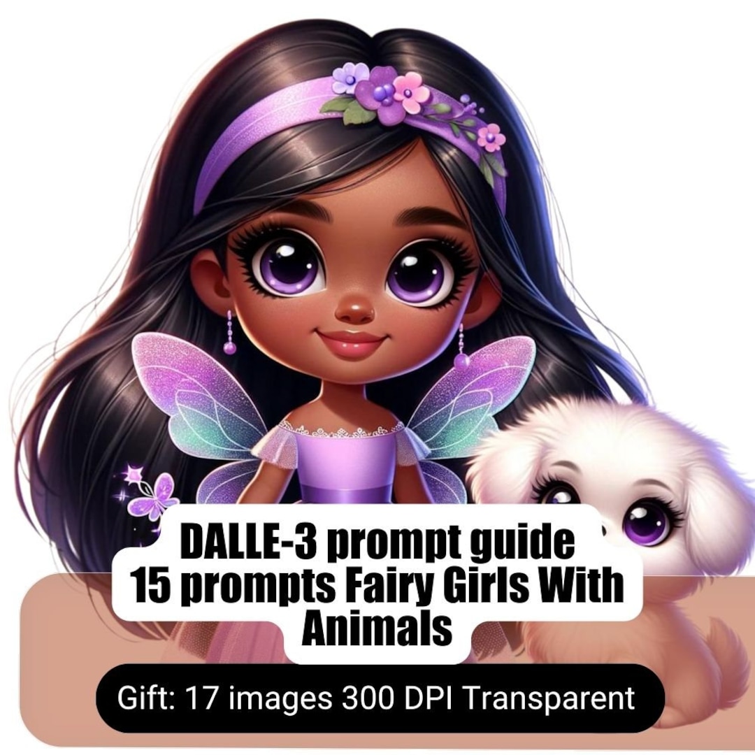 Cute Fairy Girls With Animalschatgpt &dall-e3 Prompt Guideadorable ...