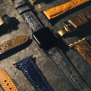 Handmade Black Ostrich Leg Leather Watch Straps, Leather Watch Bands, Best Leather Watch Strap 24mm, 22mm, 21mm, 20mm, 19mm, 18mm, 16mm