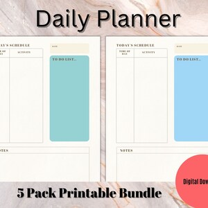 Daily planner with a Minimalist Design Printable for Organization, Productivity, Daily To Do List