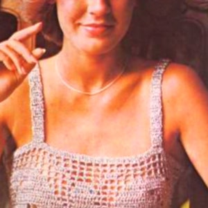 Vintage Lace Crochet Camisole Pattern With Butterfly Detail Size Small Digital Download PDF Summer/Spring Crochet Fashion