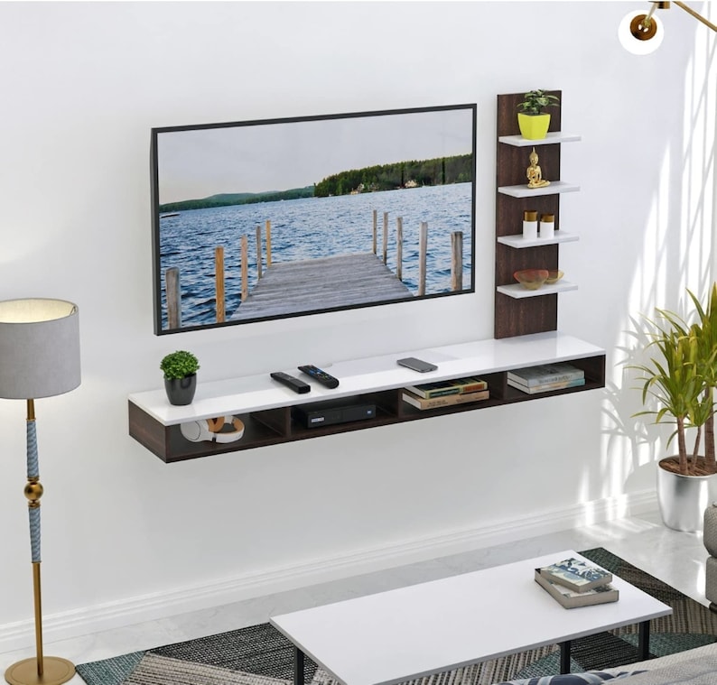 Engineered Wood Tv Entertainment Wall Unit Wenge Large for image 1