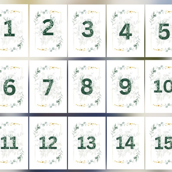 Lot de 25 modèles de numéro de table simplifiant vos événements pour les grands événements Design de numéro de table_22 Modèle de numéro de table modifiable moderne 5 x 7