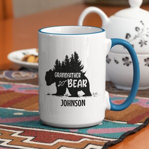 Grandfather Bear, Custom Grandpa Mug, Personalized Grandfather Mug, Custom Grandpa Mug, New Grandpa Coffee Mug, Papa Mug, Christmas Mug Gift