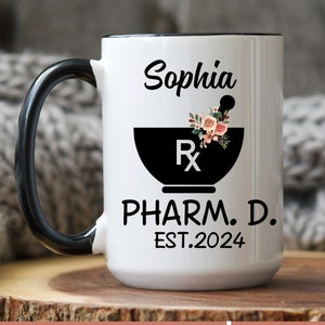 Personalized Pharmacist Est 2024 Mug, National Pharmacist Day Gift, Custom Pharmacist Coffee Mug, Pharm D Appreciation Gifts, Christmas Gift