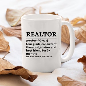 Realtor Definition Mug, Funny Realtor Coffee Mug, Realtor Mug, Realtor Gift, Real Estate Agent Mug, Realtor Closing Gift, Realtor Thank You