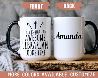 This Is What Awesome Librarian Looks Like Mug, Funny Librarian Mug, Personalized Librarian Gifts, Library Science Grad, School Librarian Mug