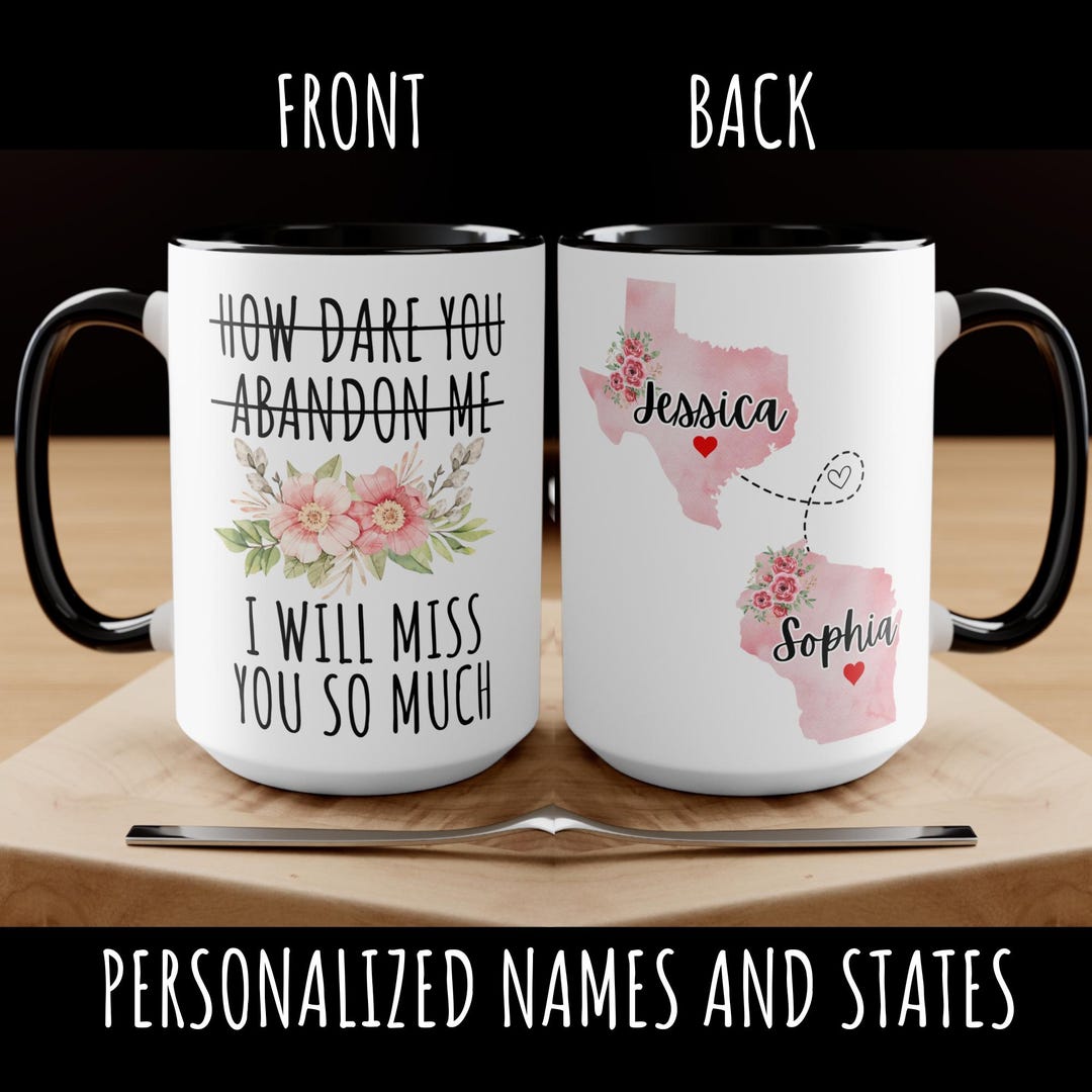 State Mugs Personalized State Mug, Going Away Gift Miss You Mug State to State Mug ...