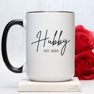 Hubby Est 2023 Mug, Custom Hubby Gift, Custom Year Wedding Mug Hubby Custom Wedding Gift, Wedding Anniversary Gift, Custom Gift For Husband,