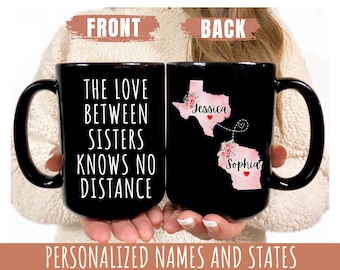 Custom Sisters Mug, Long Distance Sisters Gift, Sisters Birthday Gifts, Big Sister Little Sister Best Sister Gift, Sister Moving Away Mug