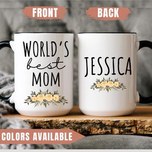 World&#39;s Best Moms Birthday Coffee Mug for Mom Funny Mugs for Mom Best Mom Ever Gifts Mom Custom Coffee Cup, Christmas Gifts, Custom Mom Gift