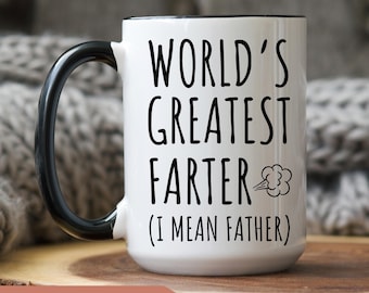 World&#39;s Best Father Funny Mug, Custom Funny Dad Mug,Best Farter, Dad Gift, Birthday Gifts, Personalized Gift,Gifts for Dad from Daughter Son