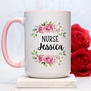 Personalized Nurse Mug, Custom RN Gift Coffee Mug, Registered Nurse Gift For New Nurse Graduation Gift Birthday Gifts For Nurses Grad Gift