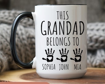 Personalized Grandpa Belongs To Mug,Custom Grandpa Gift,Fathers Day Gift,Grandpa Birthday Mug,Custom Grandkids, custom Christmas grandpa mug