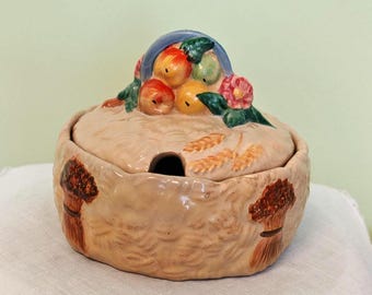 Tarro de conservas original Clarice Cliff "Celtic Harvest" - Sellado y firmado.