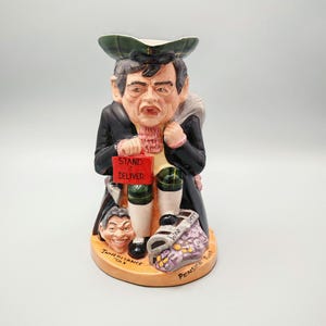 Bairstow Manor Pottery Stand and Deliver Toby Jug, Gordon Brown Highwayman Political Satire Character Jug, Collectible Art Pottery.